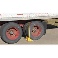 Ergo Handle Wheel Chock, Steel, Yellow, 8" W x 10-3/4" D x 9-1/8" H KI266 | Brunswick Fyr & Safety