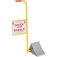 Wheel Chock with Handle & Sign, 7" W x 11-7/8" D x 7-11/16" H KI285 | Brunswick Fyr & Safety