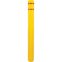 Capuchon en poly&eacute;thyl&egrave;ne pour borne de protection, 4-1/2" dia. x 52" l, Rouge/Jaune Brunswick Fyr & Safety