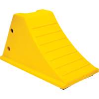 Wheel Chocks with Rubber Tread, Polyurethane, Yellow, 11-1/4" W x 21" D x 12-1/4" H Brunswick Fyr & Safety