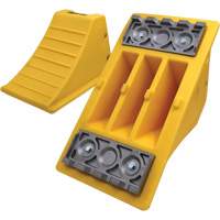40 Ton Large Equipment Wheel Chock with Aluminum Cleats, Urethane, Yellow Brunswick Fyr & Safety