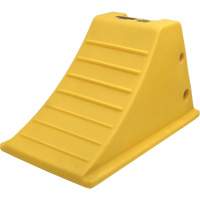 75 Ton Large Equipment Wheel Chock with Grip Pads, Urethane, Yellow Brunswick Fyr & Safety