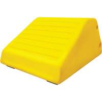 255 Ton Large Equipment Wheel Chock with Handle & Hole, Urethane, Yellow Brunswick Fyr & Safety