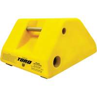 255 Ton Large Equipment Wheel Chock with Handle & Hole, Urethane, Yellow Brunswick Fyr & Safety