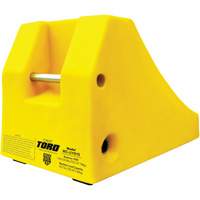400 Ton Large Equipment Wheel Chock with Handle & Hole, Urethane, Yellow Brunswick Fyr & Safety