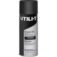 UTILI-T General Purpose Enamel Spray Paint, Black, Flat, 10 oz./283 g, Aerosol Can Brunswick Fyr & Safety