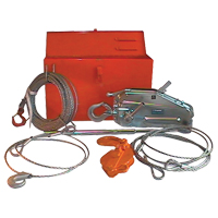 Tirfor&reg; Wire Rope Hoist TU128 Rescue Kit, 7/16" Wire Diameter, 4000  lbs. (2 tons) Capacity Brunswick Fyr & Safety