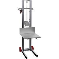 Platform Lift Stacker, Hand Winch Operated, 400 lbs. Capacity, 58" Max Lift Brunswick Fyr & Safety