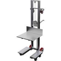 Platform Lift Stacker, Hand Winch Operated, 400 lbs. Capacity, 60" Max Lift Brunswick Fyr & Safety