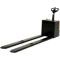 Fully Powered Electric Pallet Truck With  Stand-On Platform, 4500 lbs. Cap., 96" L x 30" W LV539 | Brunswick Fyr & Safety