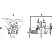Chariot r&eacute;glable avec plaques de s&eacute;curit&eacute;, 1000 lb (0,5 tonne) Capacit&eacute;, 2-5/16" - 4-14/16" Brunswick Fyr & Safety