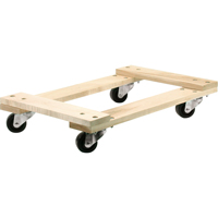 Wood Dollies - Medium-Duty, Polyolefin Wheels, 900 lbs. Capacity, 18" W x 24" D x 7" H Brunswick Fyr & Safety