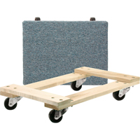 Wood Dollies - Medium-Duty, Polyolefin Wheels, 900 lbs. Capacity, 18" W x 24" D x 7" H Brunswick Fyr & Safety