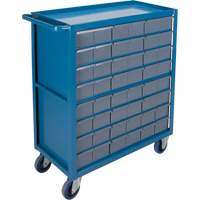 Drawer Shelf Cart, 1200 lbs. Capacity, Steel, 18" x W, 35" x H, 36" D, Rubber Wheels, All-Welded, 48 Drawers MA248 | Brunswick Fyr & Safety
