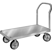 Aluminum Platform Truck, 24" W x 36" L, 2000 lbs. Cap., Rubber Wheels Brunswick Fyr & Safety