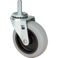 Stem Caster, Swivel, 3" (76 mm) Dia., 80 lbs. (36 kg.) Capacity Brunswick Fyr & Safety