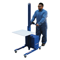 Quick Lift Platform Stacker, Electric Operated, 175 lbs. Capacity, 57" Max Lift MF993 | Brunswick Fyr & Safety