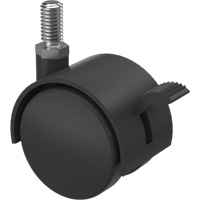 Twin Wheel Caster (300/400 Series), Swivel with Brake, 2" (51 mm) Dia., 75 lbs. (34 kg.) Capacity Brunswick Fyr & Safety