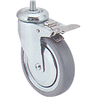 Roulette zingu&eacute;e, Pivotant avec frein, Diam&egrave;tre 3" (76 mm), Capacit&eacute; 150 lb (68 kg) Brunswick Fyr & Safety
