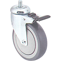 Roulette zingu&eacute;e, Pivotant avec frein, Diam&egrave;tre 4" (102 mm), Capacit&eacute; 200 lb (91 kg) Brunswick Fyr & Safety