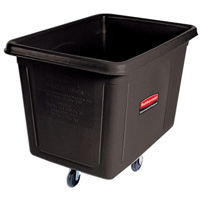 Cube Truck, Black Recycled Plastic, 38" L x 26" W x 28" H, 8 cu. Ft Volume, 300 lbs. Capacity Brunswick Fyr & Safety