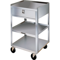 Stainless Steel Equipment Stands, 300 lbs. Capacity, Stainless Steel, 16-3/4" x W, 30-1/8" x H, 18-3/4" D, 1 Drawers MK979 | Brunswick Fyr & Safety