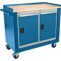 Industrial Duty Mobile Service Workbenches, Wood Surface Brunswick Fyr & Safety
