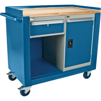 Industrial Duty Mobile Service Workbenches, Wood Surface Brunswick Fyr & Safety