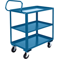 Chariot ergonomique &agrave; tablettes, 800 lb Capacit&eacute;, Acier, 20" la x 37" ha x 32" p, Bordure vers le haut Brunswick Fyr & Safety