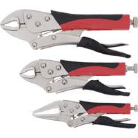 Cushion Grip Locking Plier Set, 6"/10"/7" Length, Curved Jaw/Long Nose Brunswick Fyr & Safety