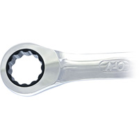 Non-Reversible Long Pattern Ratcheting Combination Wrench, 19 mm, Plain Finish Brunswick Fyr & Safety