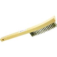Brosse m&eacute;tallique &agrave; poils longs &agrave; quatre rang&eacute;es et manche long 4LHSS, Acier inoxydable, 4 x 19 rangs de fils, Longueur 13-3/4" Brunswick Fyr & Safety