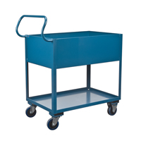 Deep Lipped Service Cart, 2 Tiers, 24" W x 47" H x 36" D, 1200 lbs. Capacity Brunswick Fyr & Safety