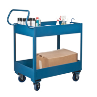 Deep Lipped Service Cart, 2 Tiers, 24" W x 47" H x 36" D, 1200 lbs. Capacity Brunswick Fyr & Safety