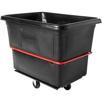 Heavy-Duty Utility Cube Truck, Black Recycled Plastic, 48-1/4" L x 34-1/8" W x 37-7/8" H, 20 cu. ft. Volume, 1200 lbs. Capacity Brunswick Fyr & Safety