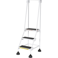 Stop-Step Ladders, 3 Steps, 16" Step Width, 28-11/16" Platform Height, Steel MO021 | Brunswick Fyr & Safety