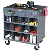 Heavy-Duty Two-Sided Mobile Work Station, 1200 lbs. Capacity, Steel, 34" x W, 34" x H, 24" D, All-Welded, 6 Drawers MO070 | Brunswick Fyr & Safety
