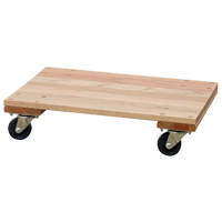 Solid Platform Wood Dolly, Rubber Wheels, 900 lbs. Capacity, 16" W x 24" D x 6" H MO199 | Brunswick Fyr & Safety