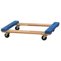 Open Deck Rubber Ends Dolly, Wood Frame, 18" W x 30" D x 6" H, 900 lbs. Capacity MO201 | Brunswick Fyr & Safety