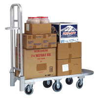Aluminum Merchandise Cart, 20" W x 55-1/4" L, 1200 lbs. Cap., Polyurethane Wheels MO446 | Brunswick Fyr & Safety