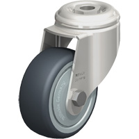 Roulette en &eacute;lastom&egrave;re thermoplastique acier inoxydable, Pivotant, Diam&egrave;tre 3-1/8" (79,5 mm), Capacit&eacute; 220 lb (100 kg) Brunswick Fyr & Safety