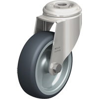 Roulette en &eacute;lastom&egrave;re thermoplastique acier inoxydable, Pivotant, Diam&egrave;tre 4" (102 mm), Capacit&eacute; 240 lb (108 kg) Brunswick Fyr & Safety