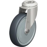 Roulette en &eacute;lastom&egrave;re thermoplastique acier inoxydable, Pivotant, Diam&egrave;tre 5" (127 mm), Capacit&eacute; 265 lb (120 kg) Brunswick Fyr & Safety