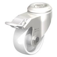 Roulette en nylon acier inoxydable, Pivotant avec frein, Diam&egrave;tre 3-1/8" (79,5 mm), Capacit&eacute; 265 lb (120 kg) Brunswick Fyr & Safety