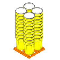 Nestable Polyethylene Drum, 30 US gal (25 imp. gal.), Open Top, Yellow MO767 | Brunswick Fyr & Safety
