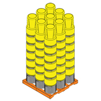 Nestable Polyethylene Drum, 14 US gal (11.7 imp. gal.), Open Top, Yellow MO769 | Brunswick Fyr & Safety