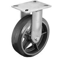 Roulette robuste avec plaque, Pivotant, 6" (152,4 mm), Caoutchouc, 450 lb (204 kg) Brunswick Fyr & Safety