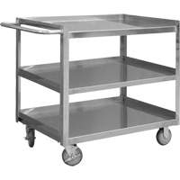 Industrial Grade Shelf Cart, 3 Tiers, 24-1/8" W x 35" H x 42" D, 1200 lbs. Capacity Brunswick Fyr & Safety