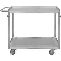 Industrial Grade Shelf Cart, 2 Tiers, 22-1/2" W x 34" H x 42-7/16" D, 600 lbs. Capacity Brunswick Fyr & Safety