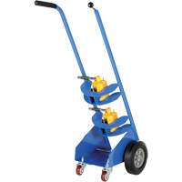 Magnetic Cylinder Hand Truck, Rubber Wheels, 12" W x 5" L Base, 350 lbs. MP137 | Brunswick Fyr & Safety